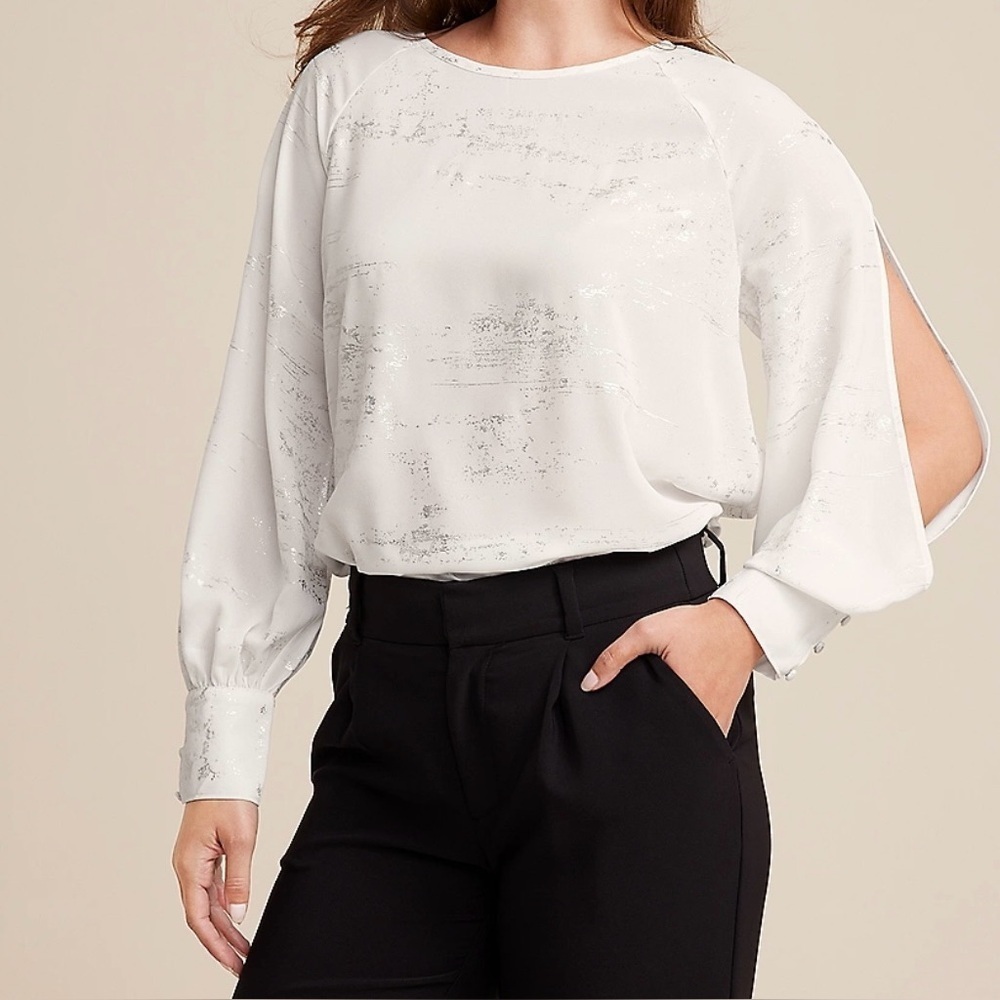 Maurices White Sequin Blouse